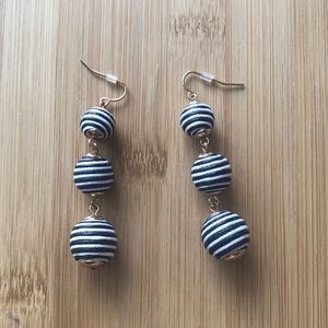 Brand new black and white ball dangling earrings
